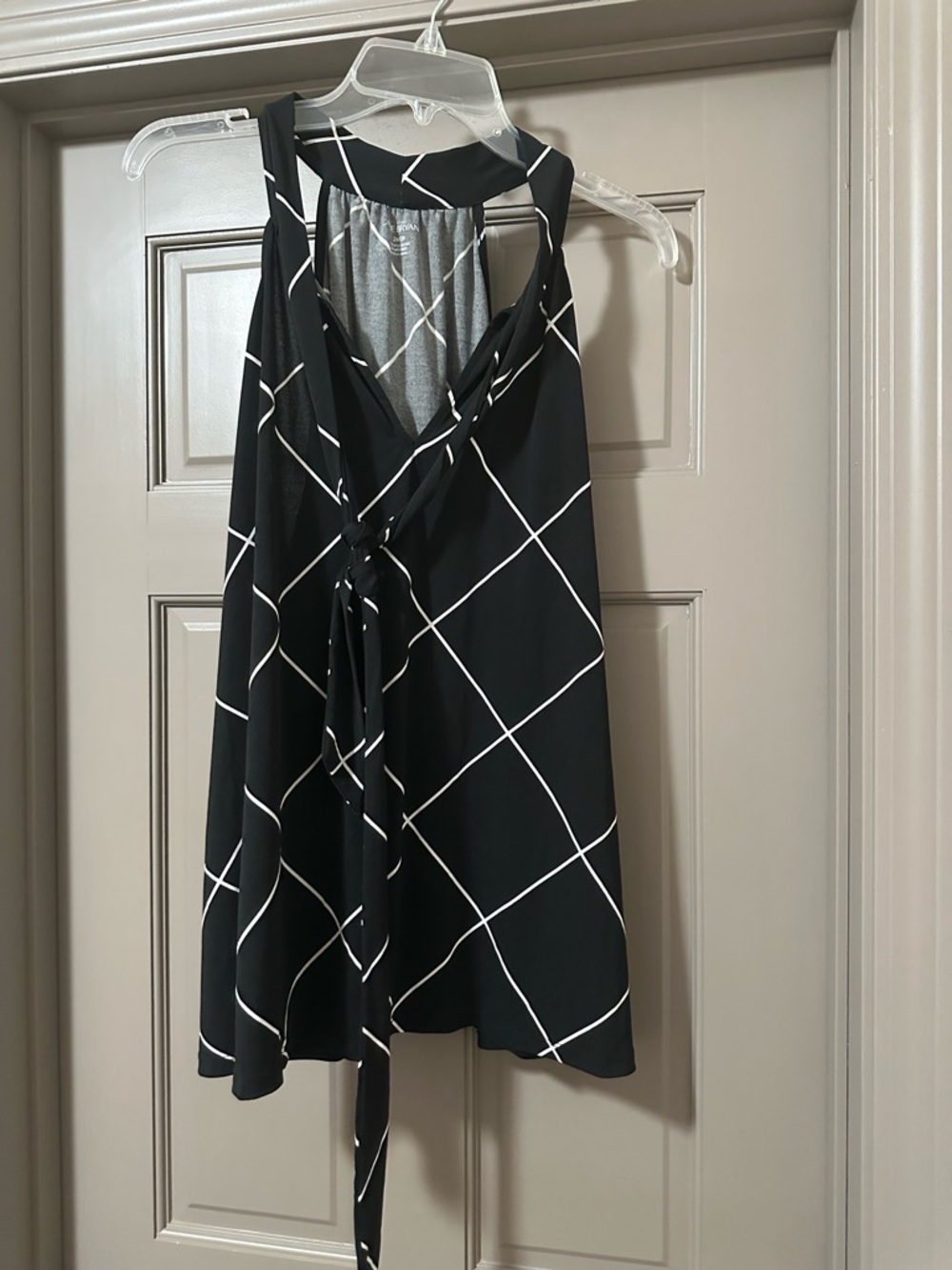 Lane Bryant Black and White Windowpane Halter Dress size 26/28 3x 4x